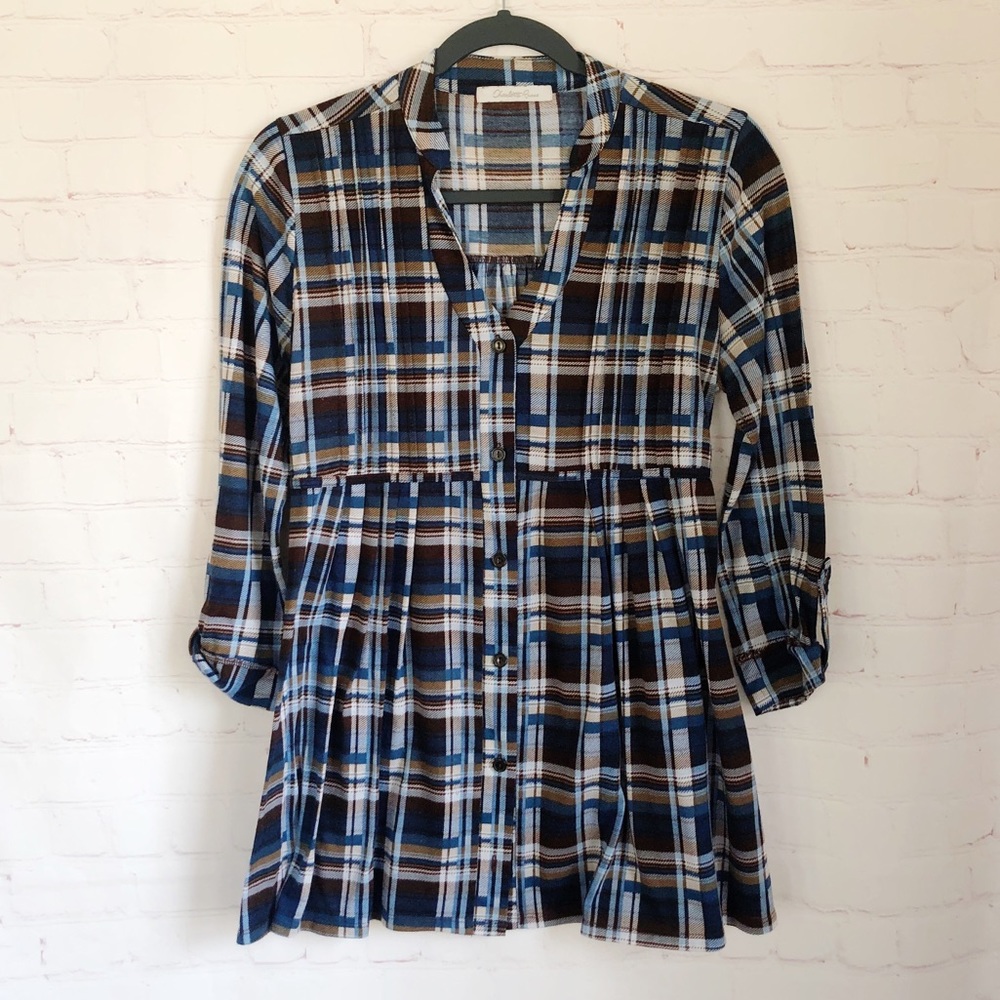 💐5/$25!💐Charlotte Russe plaid belted tunic L